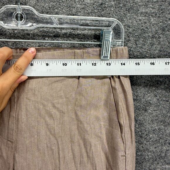 New J. Jill Pants Women PXS Petite Beige Mid Rise Flat Front Linen Stretch - Picture 3 of 9